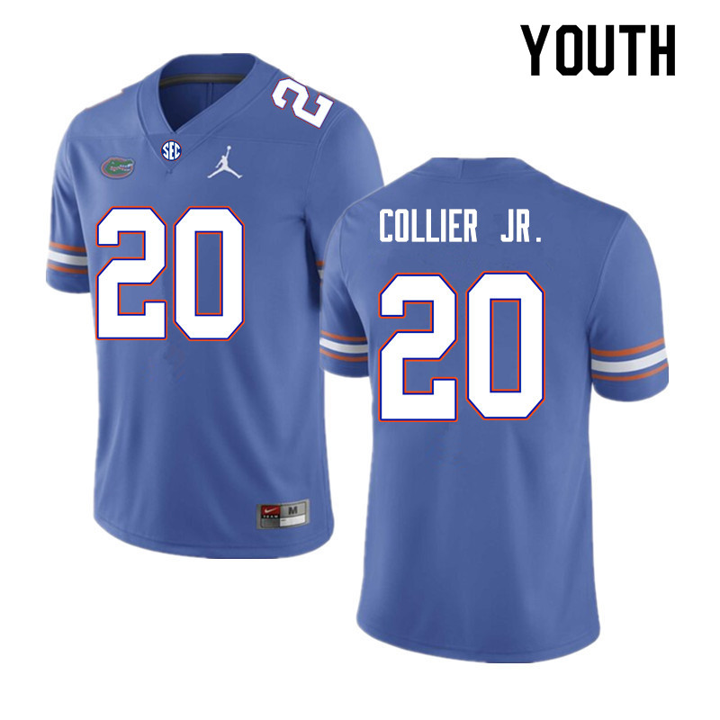 Youth #20 Corey Collier Jr. Florida Gators College Football Jerseys Sale-Royal - Click Image to Close